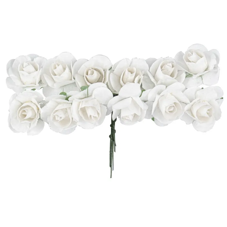 Deko-Blüten, Rosen 2, Ø 2cm, weiß, 144 Stück