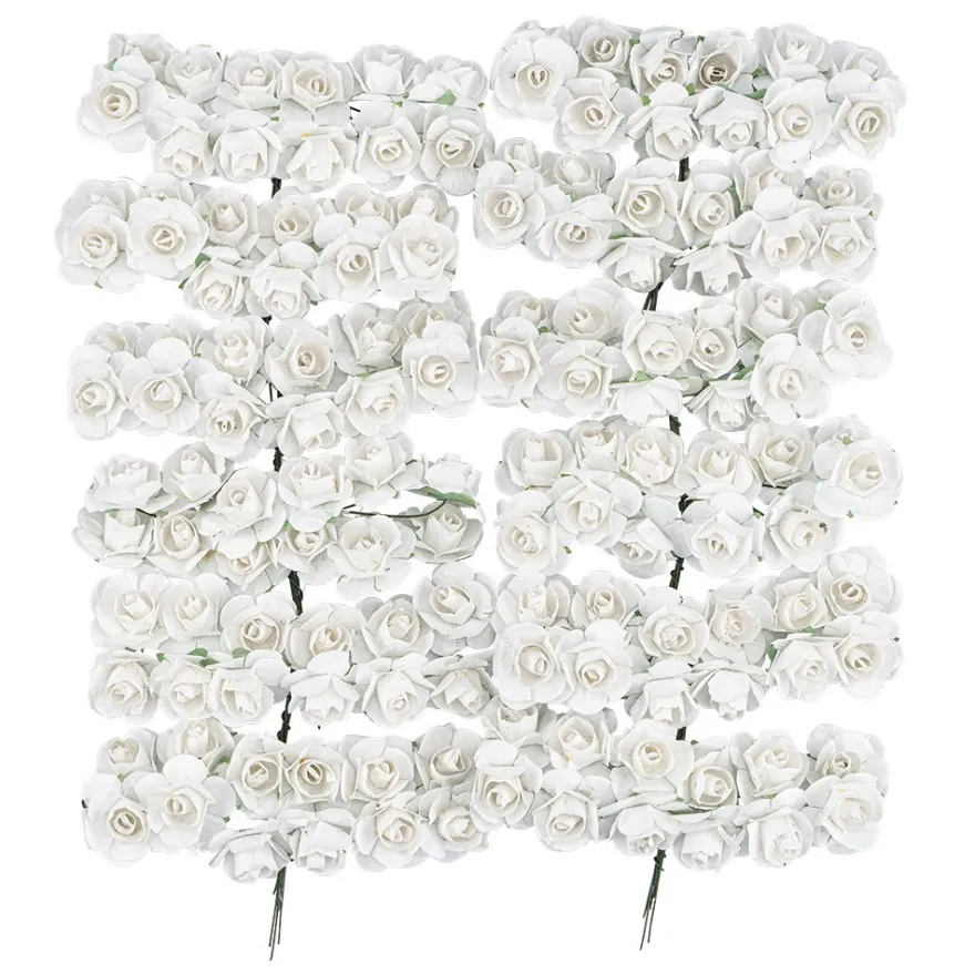 Deko-Blüten, Rosen 2, Ø 2cm, weiß, 144 Stück