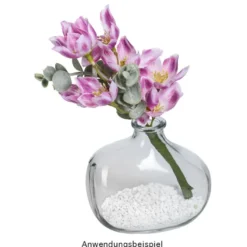 Deko-Blüten, Zweige, Farbmix 3, mit je 3 Blüten in verschiedenen Farben, 8 Stück