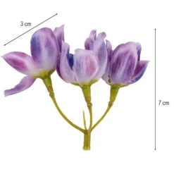 Deko-Blüten, Zweige, Farbmix 3, mit je 3 Blüten in verschiedenen Farben, 8 Stück