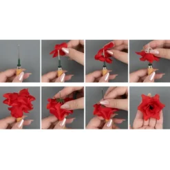 Deko-Blüte Rose, zum Selbstgestalten, rot, 501-teilig, 50 Stück