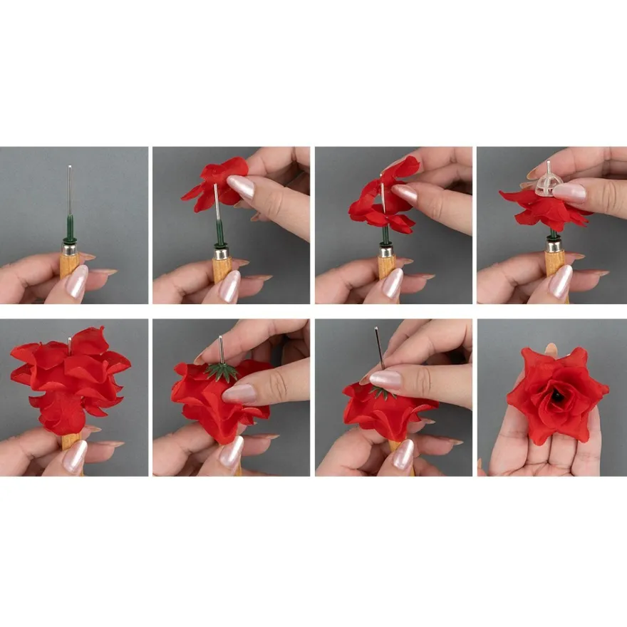 Deko-Blüte Rose, zum Selbstgestalten, rot, 501-teilig, 50 Stück