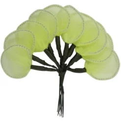 Deko-Blätter, Nylon, hellgrün, 12 cm, 10 Stück