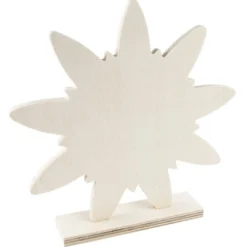 Deko-Blume aus Holz zum Aufstellen, 23cm x 23cm x 4,3cm