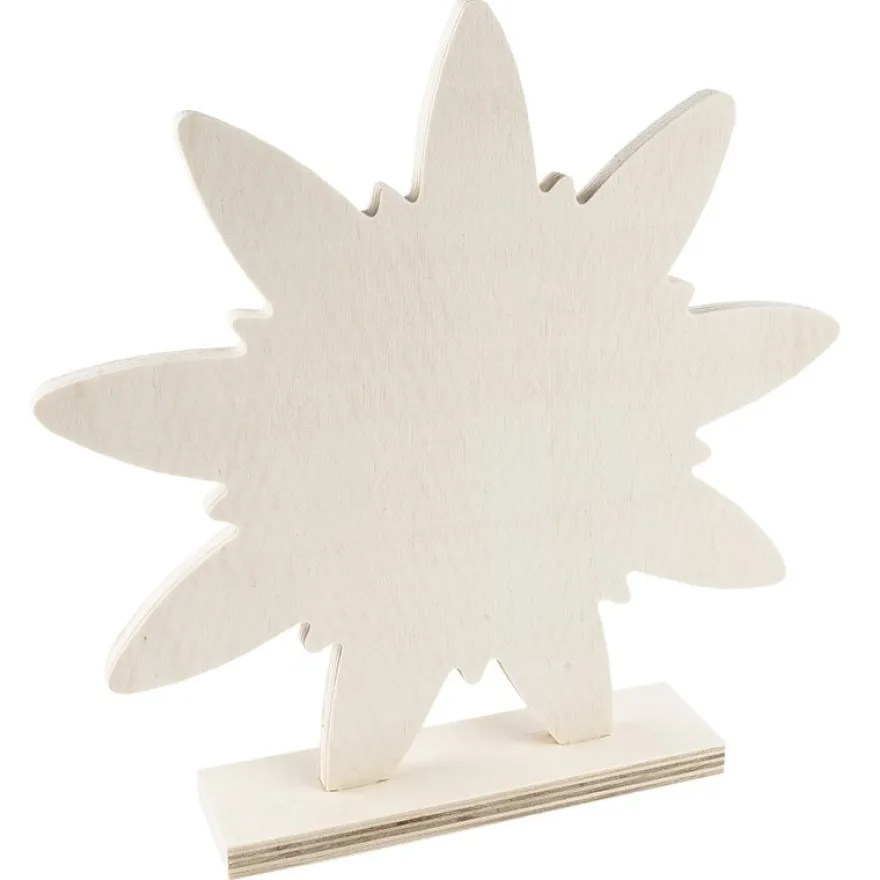 Deko-Blume aus Holz zum Aufstellen, 23cm x 23cm x 4,3cm