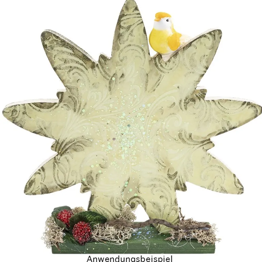 Deko-Blume aus Holz zum Aufstellen, 23cm x 23cm x 4,3cm