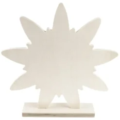 Deko-Blume aus Holz zum Aufstellen, 23cm x 23cm x 4,3cm
