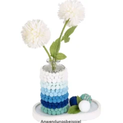 Deko-Blume, Dahlie, 28cm hoch, weiße Blüte, 5 Stück