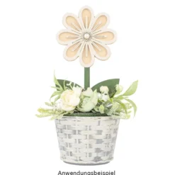 Deko-Blumen aus Holz zum Aufstellen, 14,5cm bis 15,5cm, 5 Stück