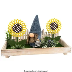 Deko-Blumen aus Holz zum Aufstellen, 14,5cm bis 15,5cm, 5 Stück