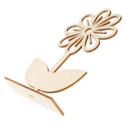 Deko-Blumen aus Holz zum Aufstellen, 14,5cm bis 15,5cm, 5 Stück
