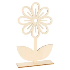 Deko-Blumen aus Holz zum Aufstellen, 14,5cm bis 15,5cm, 5 Stück