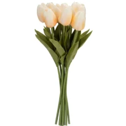 Deko-Blumen, Tulpen, 33cm lang, apricot, realistische Optik, 10 Stück