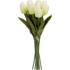 Deko-Blumen, Tulpen, 33cm lang, cremeweiß, realistische Optik, 10 Stück
