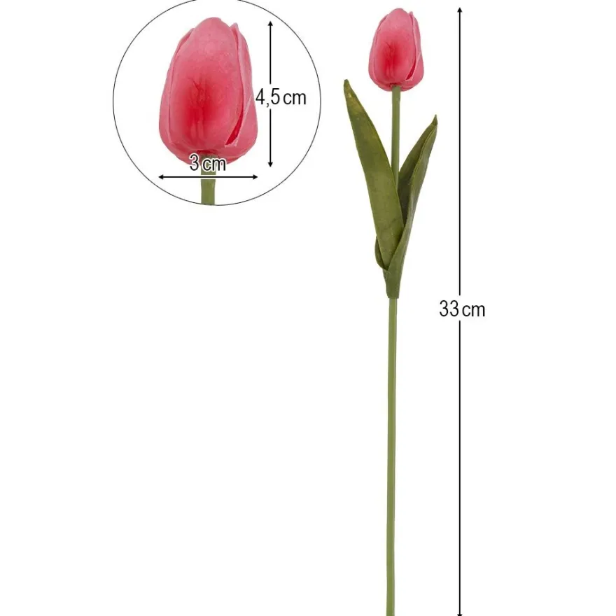 Deko-Blumen, Tulpen, 33cm lang, pink, realistische Optik, 10 Stück