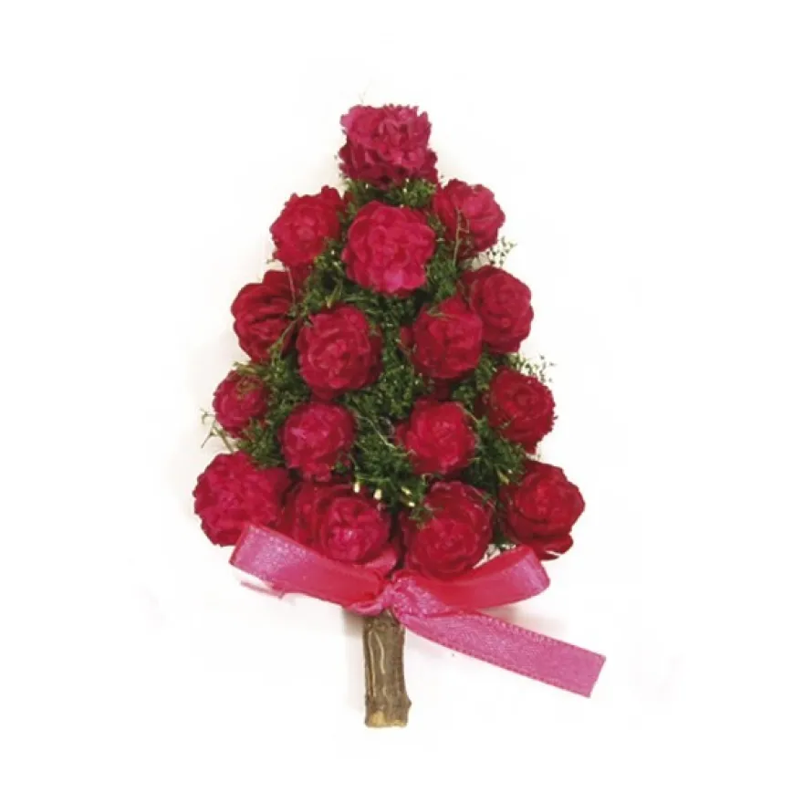 Deko-Bäume, Rosen-Ornamente, 5 Stück