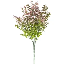 Deko-Busch, Blätter 1, 33,5cm lang, 5 Stängel, grün, rosé
