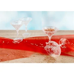 Deko-Cocktail-Gläser, Ø 6,5cm x 9,5cm, klar, zum Aufhängen, 4 Stück