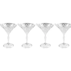 Deko-Cocktail-Gläser, Ø 6,5cm x 9,5cm, klar, zum Aufhängen, 4 Stück