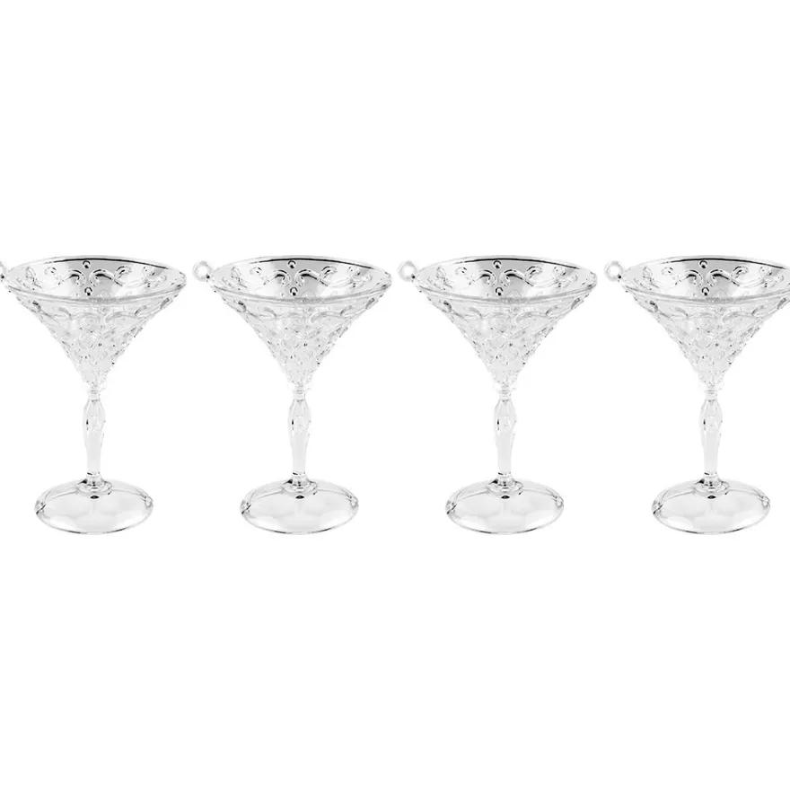 Deko-Cocktail-Gläser, Ø 6,5cm x 9,5cm, klar, zum Aufhängen, 4 Stück