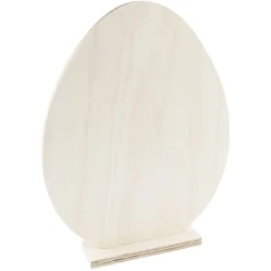 Deko-Ei aus Holz zum Aufstellen, 27cm x 21cm x 4,2cm