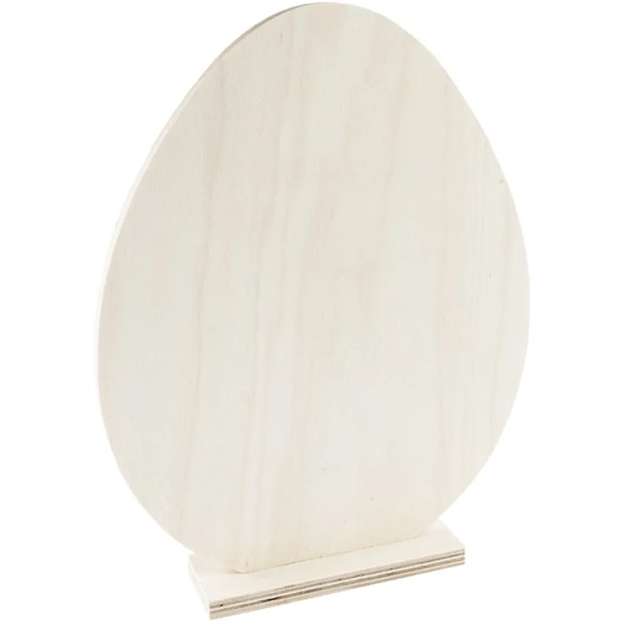 Deko-Ei aus Holz zum Aufstellen, 27cm x 21cm x 4,2cm