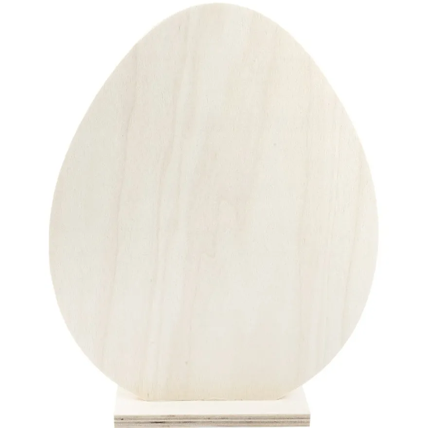 Deko-Ei aus Holz zum Aufstellen, 27cm x 21cm x 4,2cm