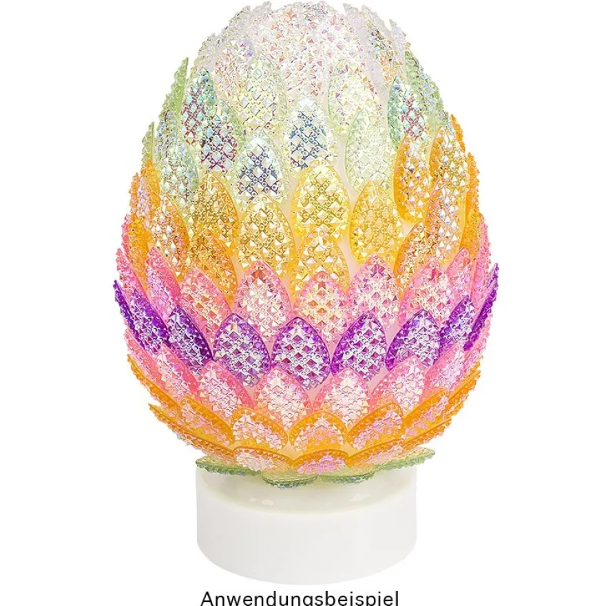 Deko-Ei aus Kunststoff, mit runder Öffnung, Ø12cm, weiß