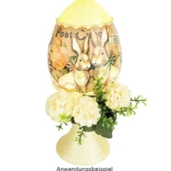 Deko-Ei aus Kunststoff, mit runder Öffnung, Ø12cm, weiß