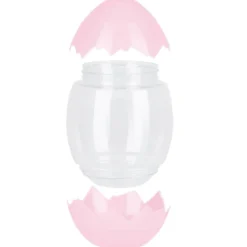 Deko-Ei, Deckel & Boden in Eierschalenoptik, Ø9,3cm, 13cm hoch, Schale in Pastellrosa