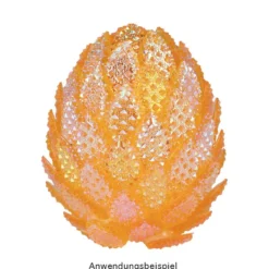 Deko-Eier, Ø 6,5cm, 10cm hoch, apricot, 2 Stück