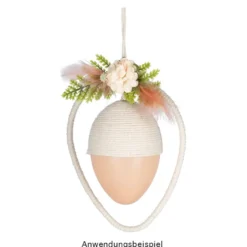 Deko-Eier, Ø 6,5cm, 10cm hoch, apricot, 2 Stück