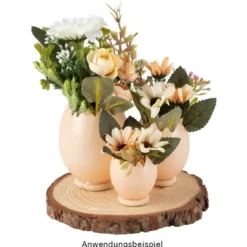Deko-Eier, Ø 5,5cm, 8cm hoch, apricot, 4 Stück