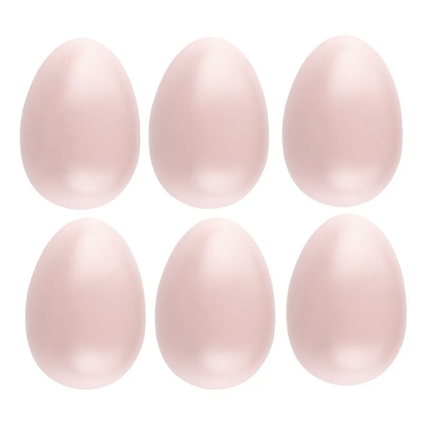 Deko-Eier, Ø 4,5cm, 6cm hoch, pastellrosa, 6 Stück
