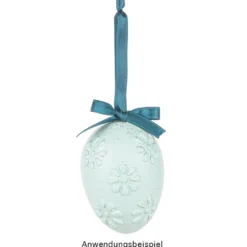 Deko-Eier, Ø 4cm, 5,8cm hoch, weiß, geprägte Ornamentik, 10 versch. Designs, 10 Stück