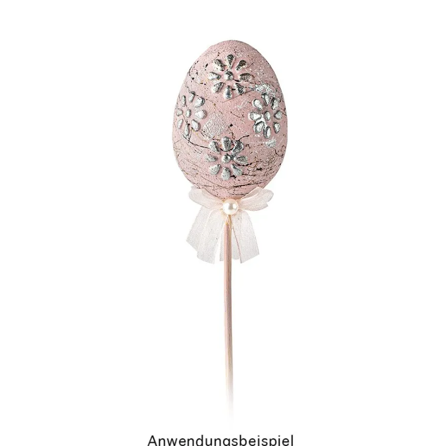 Deko-Eier, Ø 4cm, 5,8cm hoch, weiß, geprägte Ornamentik, 10 versch. Designs, 10 Stück