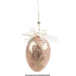 Deko-Eier, Ø 4cm, 5,8cm hoch, weiß, geprägte Ornamentik, 10 versch. Designs, 10 Stück