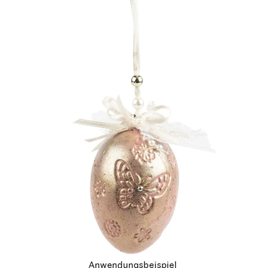Deko-Eier, Ø 4cm, 5,8cm hoch, weiß, geprägte Ornamentik, 10 versch. Designs, 10 Stück
