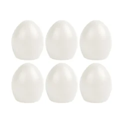 Deko-Eier mit runder Öffnung, Ø 5,2cm, 6cm hoch, transluzent, weiß, 6 Stück