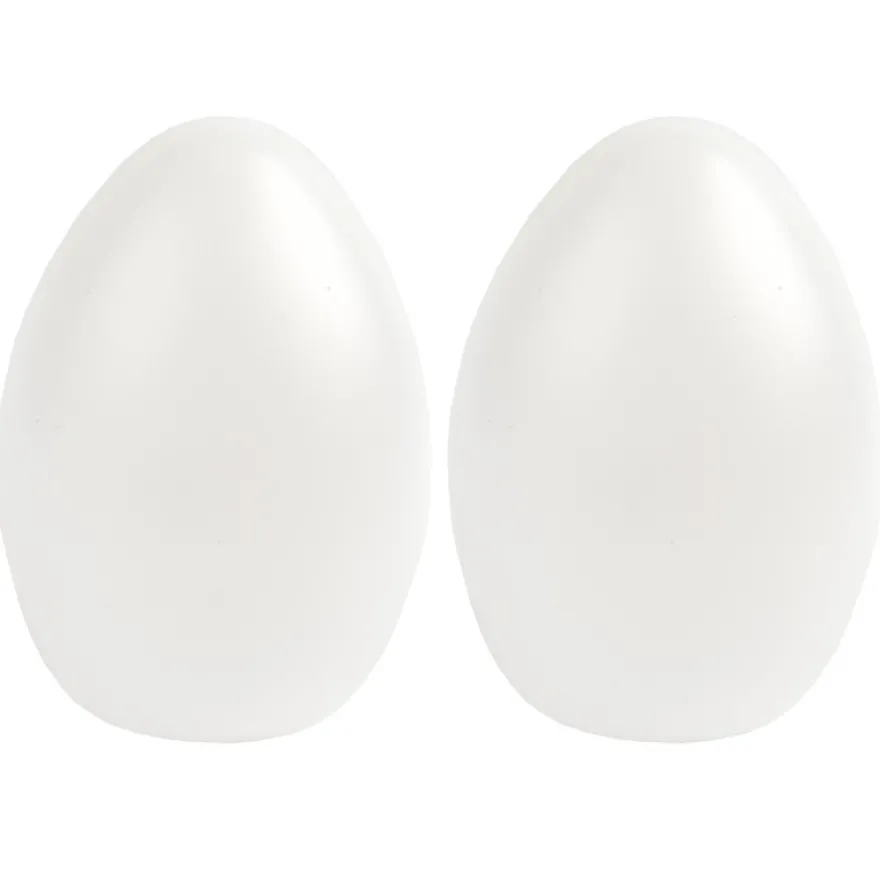 Deko-Eier mit runder Öffnung, Ø 8,7cm, 12cm hoch, transluzent, weiß, 2 Stück
