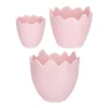 Deko-Eierschalen, zum Befüllen & Aufstellen, verschiedene Größen, pastellrosa, 3 Stück