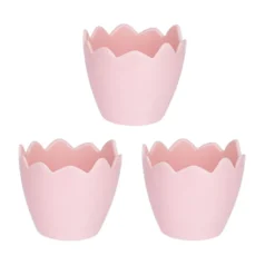 Deko-Eierschalen, zum Befüllen & Aufstellen, Ø7,8cm, 7cm hoch, pastellrosa, 3 Stück