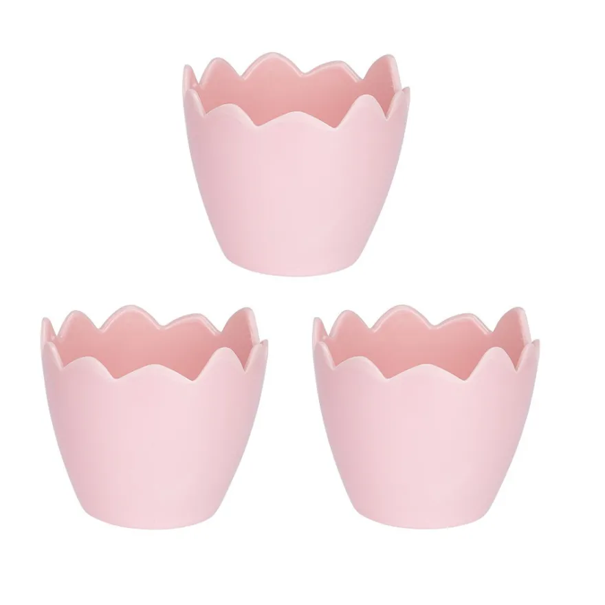 Deko-Eierschalen, zum Befüllen & Aufstellen, Ø7,8cm, 7cm hoch, pastellrosa, 3 Stück