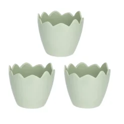 Deko-Eierschalen, zum Befüllen & Aufstellen, Ø7,8cm, 7cm hoch, pastellgrün, 3 Stück