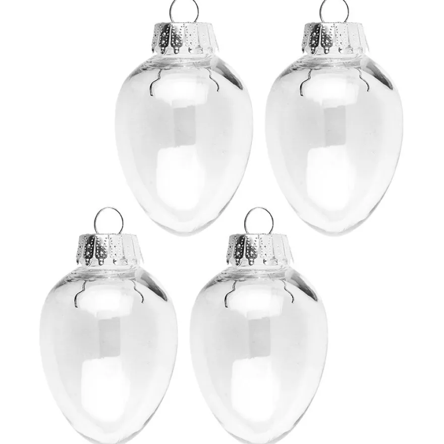Deko-Eier, zum Befüllen, Ø 4,8cm, 7,3cm hoch, inkl. 4 Aufhängungen, 4 Stück