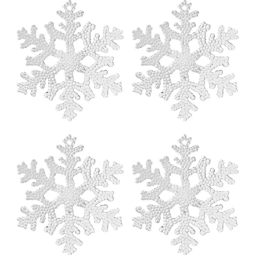 Deko-Eiskristalle 2, Ø 10cm x 0,3cm, klar, 4 Stück