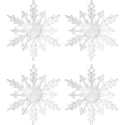Deko-Eiskristalle 1, Ø 10,5cm x 0,8cm, klar, 4 Stück