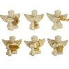 Deko-Engel mit Instrumenten, Steinharz, weiß-angegoldet, 3,2 x 2,8 cm, 6er Set