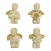 Deko-Engel, Steinharz, weiß-angegoldet, 2,7 x 3 cm, 8er Set
