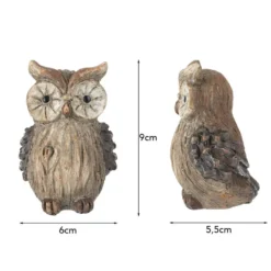 Deko-Eulen, 9cm hoch, 6cm breit, 5,5cm tief, 2 Stück